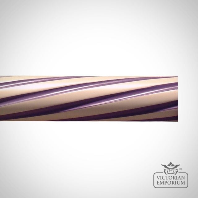 Spiral Flute Hand Decorated Wood Classical Victorian Pole 0000