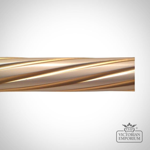 Hand decorated spiral flute curtain pole with highlights (no finials)