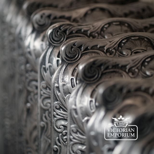 Radiator Cast Iron Traditional Reclaimed Victorian School Old Classic Decorative Rococo Close Hand Burnished