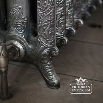 Radiator Cast Iron Traditional Reclaimed Victorian School Old Classic Decorative Rococo Leg Close Hand Burnished 2