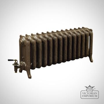Radiator Cast Iron Traditional Reclaimed Victorian School Old Classic Decorative Rococo 460mm Hammered Bronze