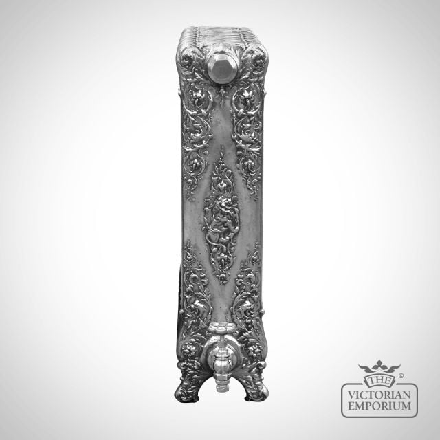 Radiator Cast Iron Traditional Reclaimed Victorian School Old Classic Decorative Verona End Shot Hand Burnished1   Remove Bg