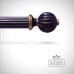 Reeded Pole Fluted Ball Midnight Blue And Gold Hand Decorated Wood Classical Victorian Pole 0000