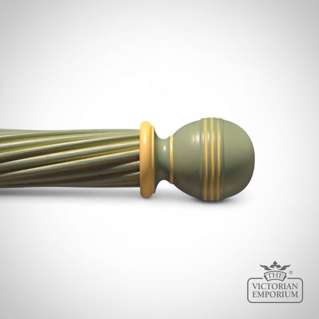 Hand-Painted Ribbed Ball Curtain Pole Finial – Choice of Colours