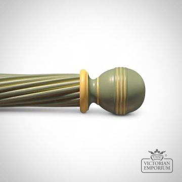Hand-Painted Ribbed Ball Curtain Pole Finial – Choice of Colours