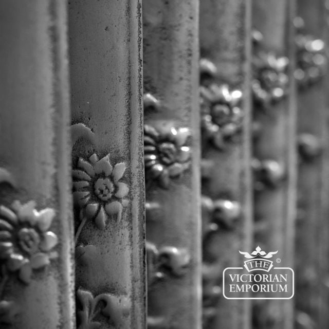 Radiator Cast Iron Traditional Reclaimed Victorian School Old Classic Decorative Daisy Close Section Hand Burnished