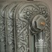 Radiator Cast Iron Traditional Reclaimed Victorian School Old Classic Decorative Daisy French Grey Antiqued Close Up 2