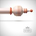 Plain Pole Jester End Ginger Glow Highlights Hand Decorated Wood Classical Victorian Pole 0000