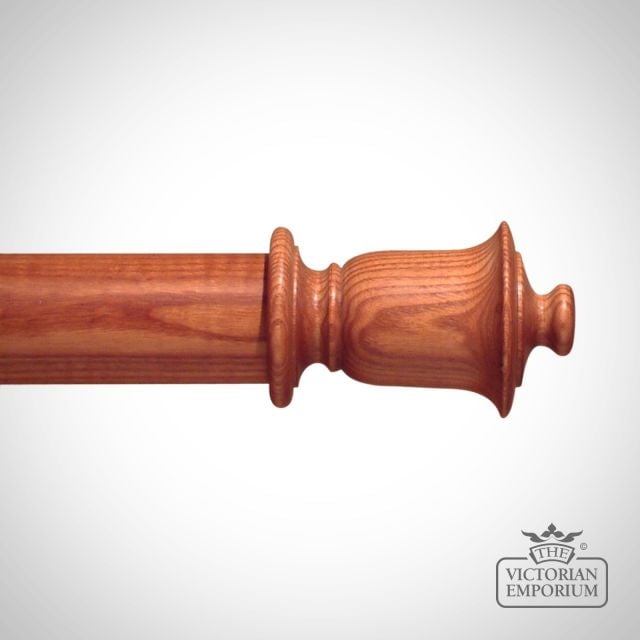 Plain Ash Pole Urn End Stained Golden Oak Traditional Stained Classical Victorian Pole 0000