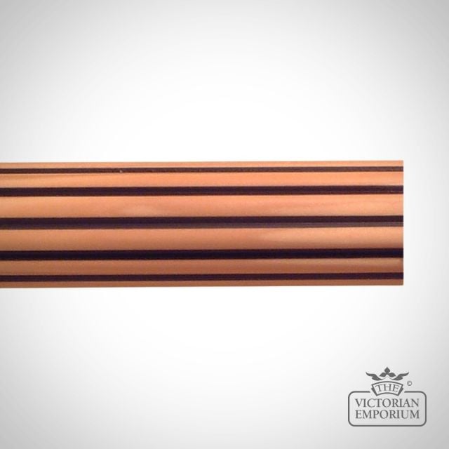 Reeded Pole Natural Polish Black Hand Decorated Wood Classical Victorian Pole 0000