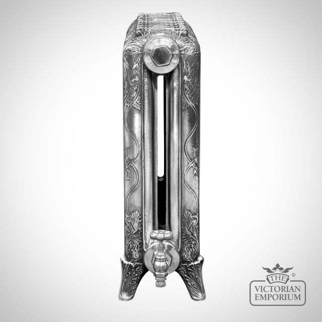Radiator Cast Iron Traditional Reclaimed Victorian School Old Classic Decorative Ribbon 500mm Hand Burnished End