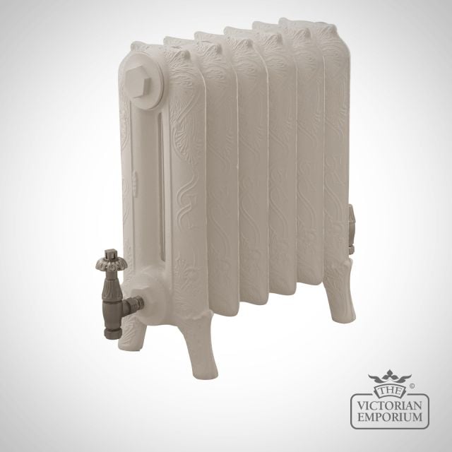 Radiator Cast Iron Traditional Reclaimed Victorian School Old Classic Decorative Ribbon Parchment White1   Remove Bg