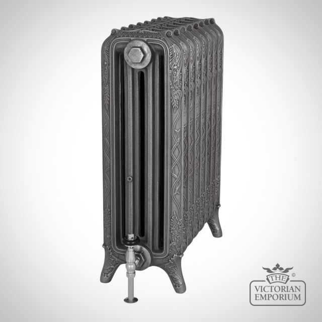 Radiator Cast Iron Traditional Reclaimed Victorian School Old Classic Decorative 4 Column Ribbon Satin Polish Ang 2