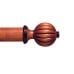 Plain Pole Futed Ball Oak Black Hand Decorated Wood Classical Victorian Pole 0000