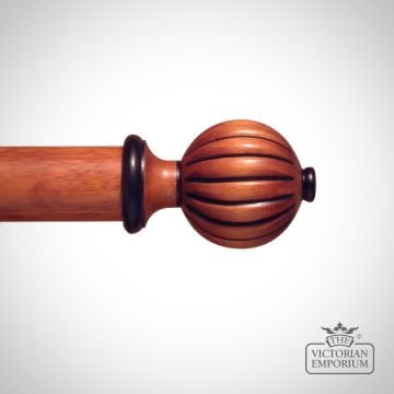 Hand decorated traditional stained ribbed ball finial