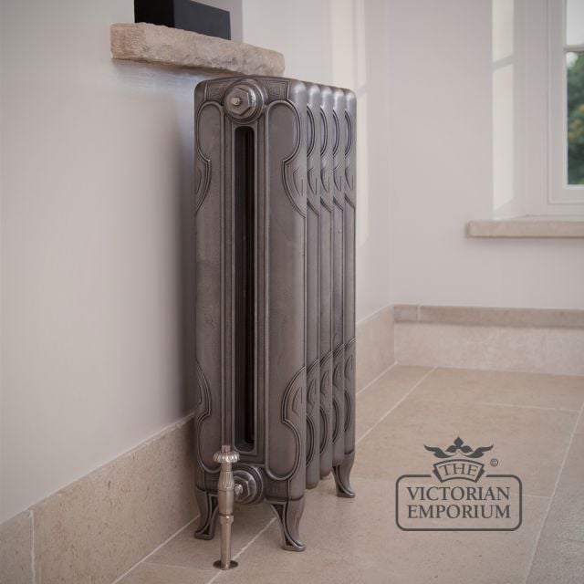 Radiator Cast Iron Traditional Reclaimed Victorian School Old Classic Decorative Liberty 2 Col Setting Shot 1 Satin Polish 2
