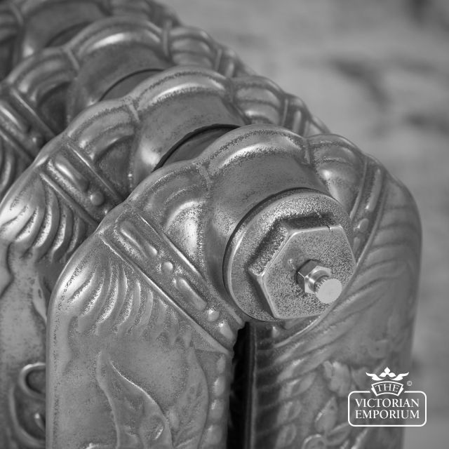 Tall Ornate Cast Iron Radiator 940mm High Closeup 1