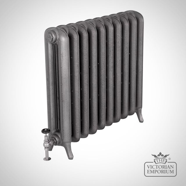 Radiator Cast Iron Traditional Reclaimed Victorian School Old Classic Decorative Peerless 750 Satin Polish Ang 2 2