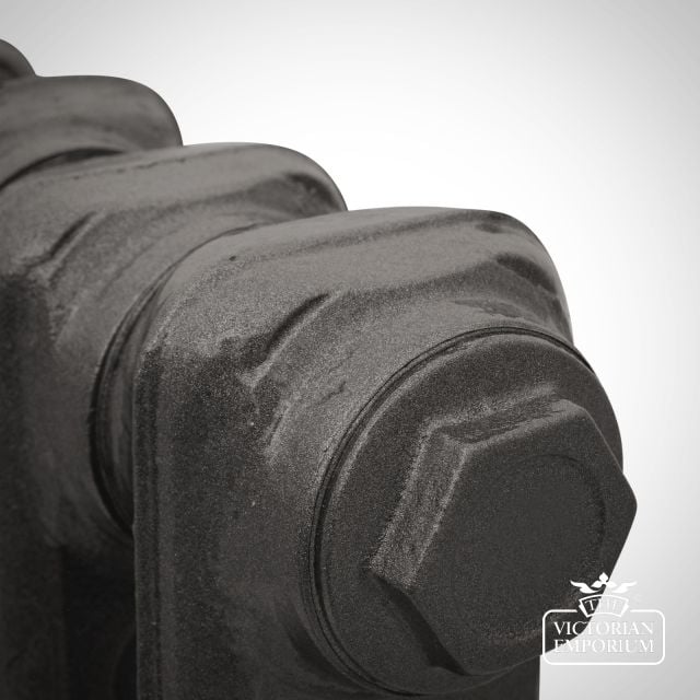 Radiator Cast Iron Traditional Reclaimed Victorian School Old Classic Decorative 2 Col Victorian Foundry Grey Close Up1   Remove Bg