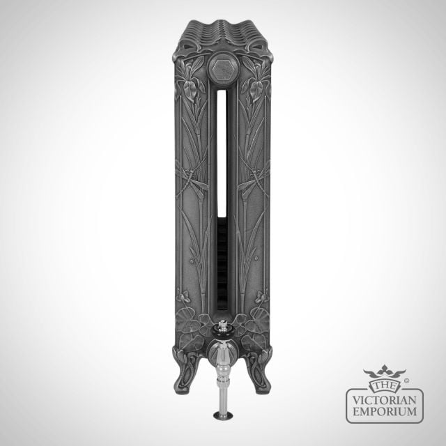 Radiator Cast Iron Traditional Reclaimed Victorian School Old Classic Decorative Dragonfly Satin Polish End