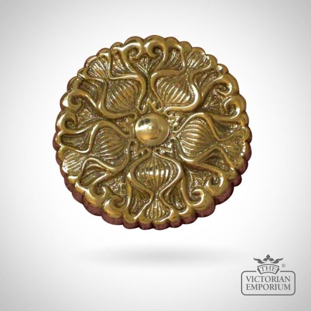 Ornate Filigree Brass Curtain Holdback