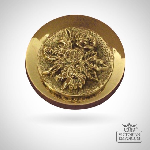 Embossed Brass Bouquet Curtain Holdback