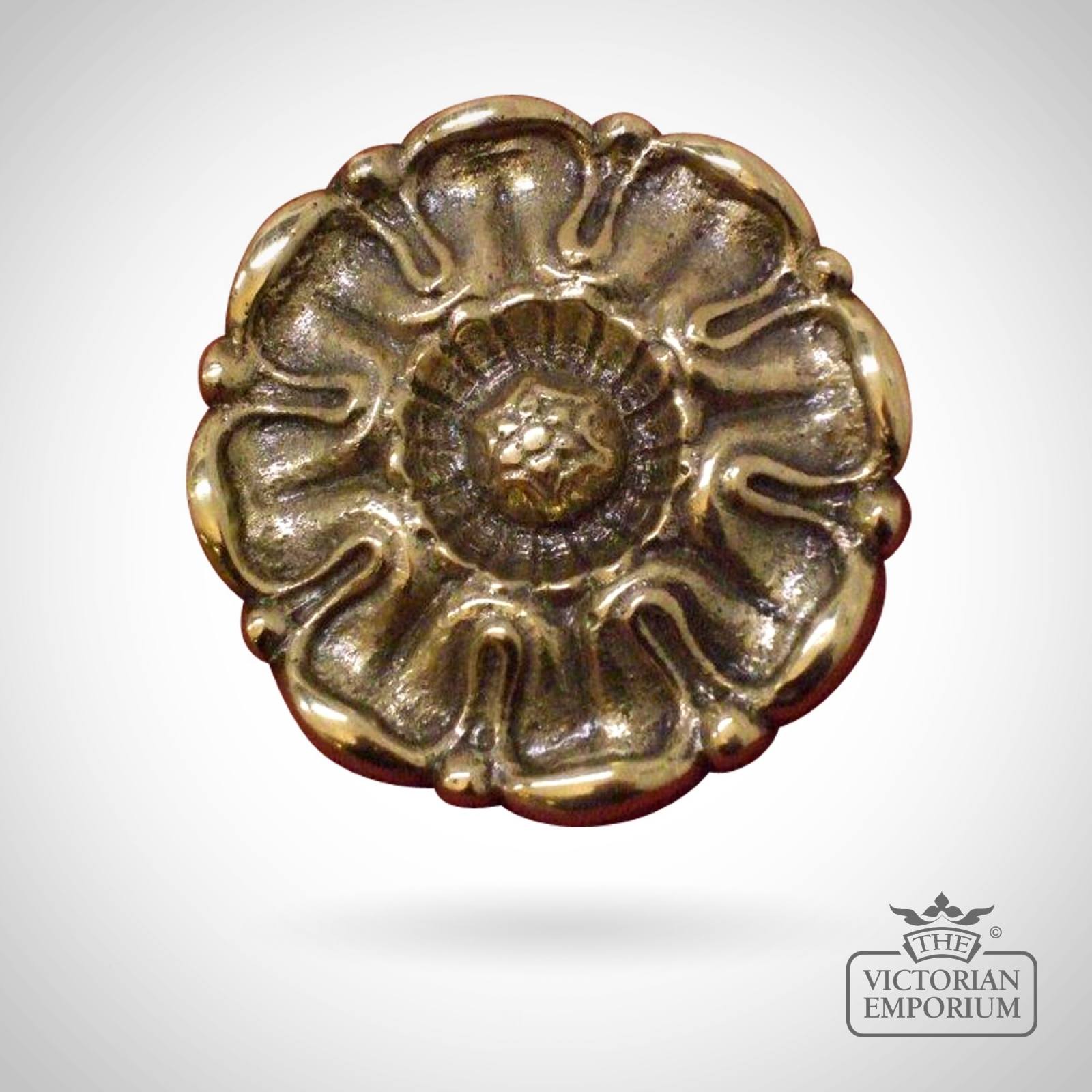 Tudor Rose Brass Curtain Holdback Curtain Holdbacks