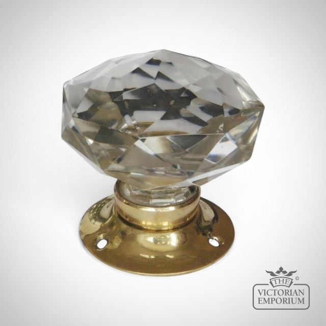 Cut Crystal Turning Door Handles - Pair