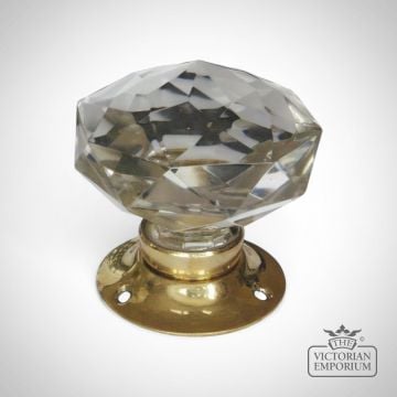 Cut Crystal Turning Door Handles - Pair