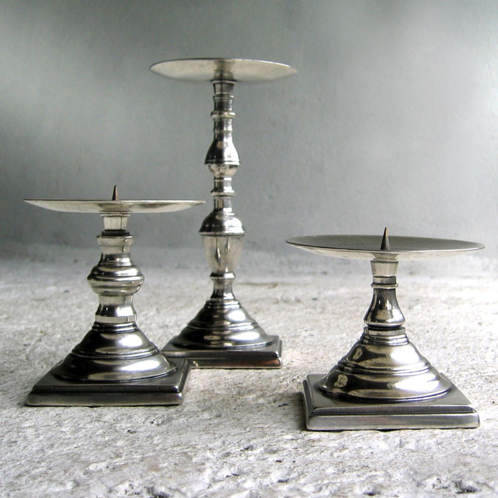Solid brass silver plated candlesticks - choice of 3 sizes