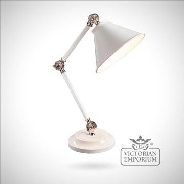 Provence small table lamp in White/Polished Nickel