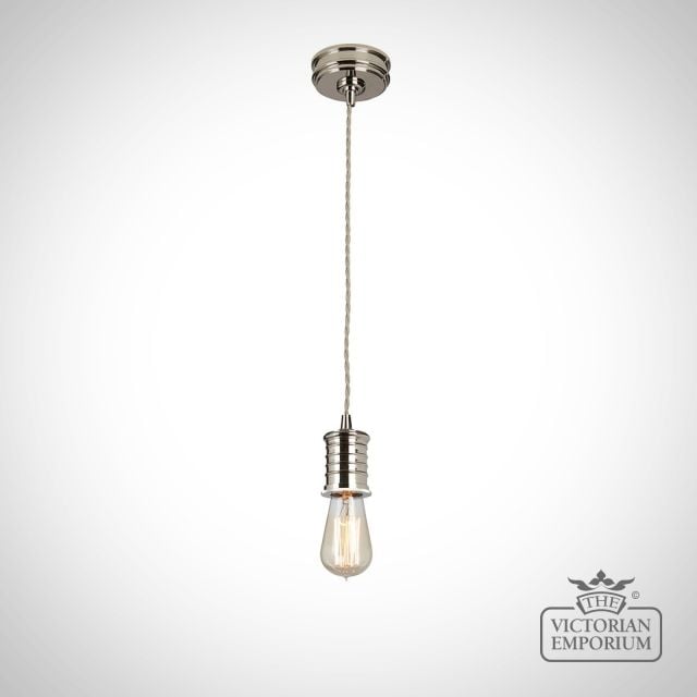 Douille 1 Light Pendant – Polished Nickel