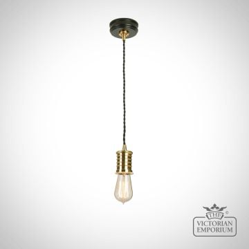 Douille 1 Light Pendant – Black/Polished Brass