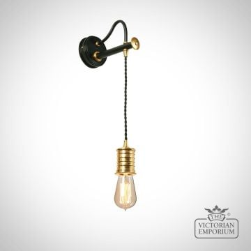 Douille Wall Light in Black/Polished Brass