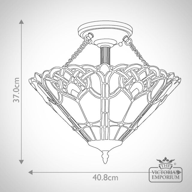 Qz Cambridge  Tiffany Cambridge Semi Flush Pendant Light Sf Size