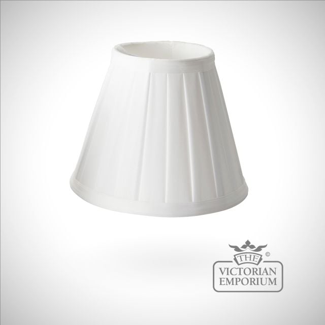 Pleated white clip shade - 15.5cm