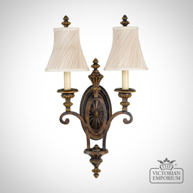 Double wall sconce in Walnut finish