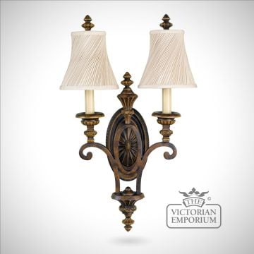 Double wall sconce in Walnut finish