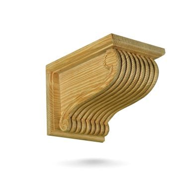 Pn809 Large Reeded Ceiling Corbel With Capping Carved From Pine Fireplace Surround Shelf Support Bracket