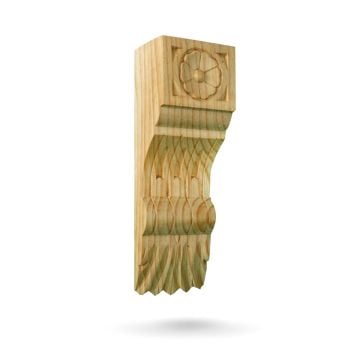Pn391 Devon Country Flower Corbel Carved By Hand In Pine Fireplace Surround Shelf Support Bracket