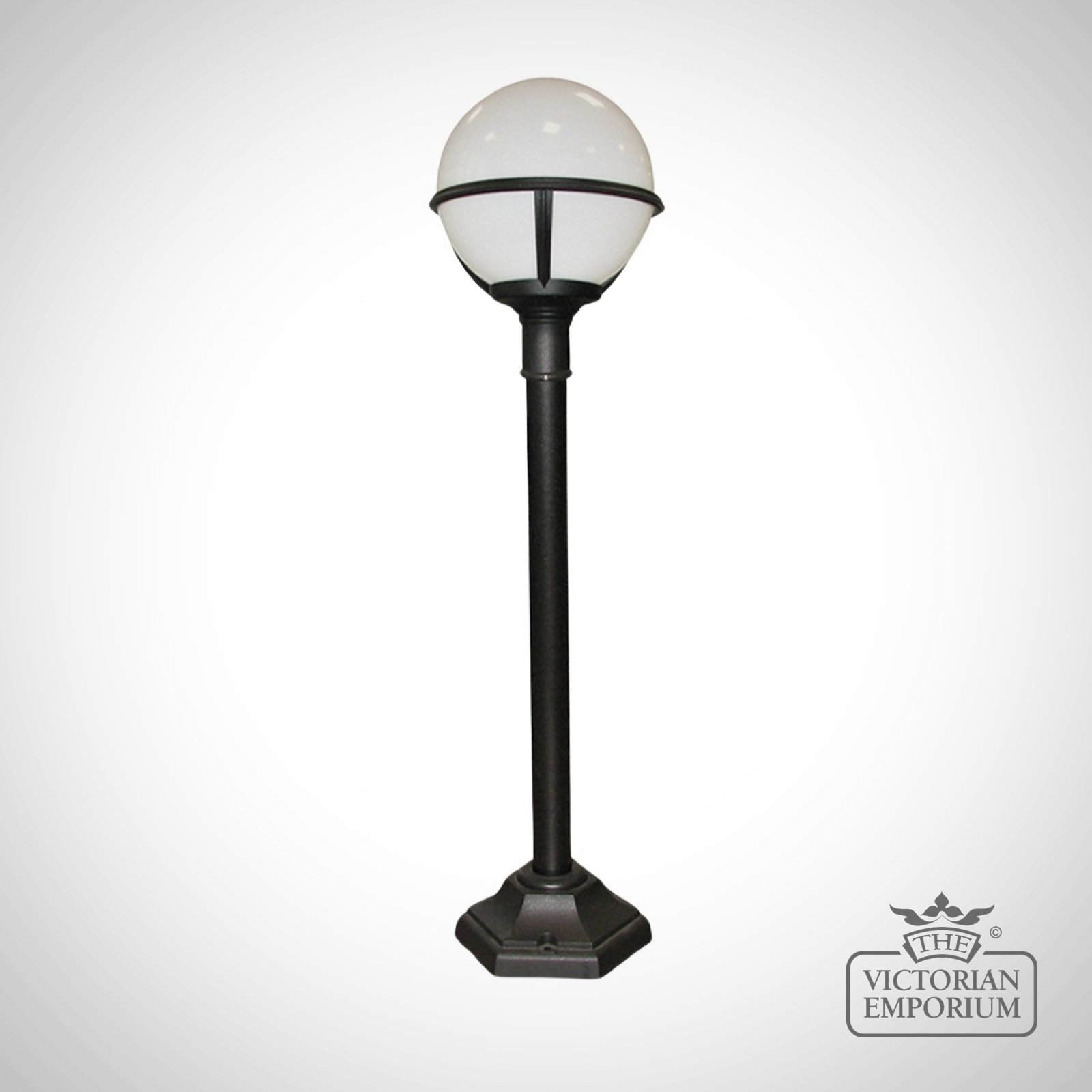 Globe Short Lamp Post With Opaque Shade