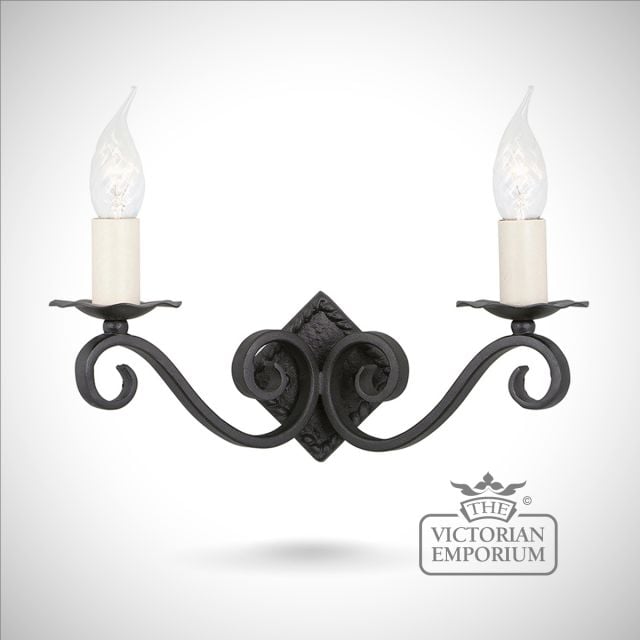 Rectory double wall sconce with diamond shaped fitting