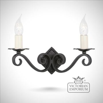 Rectory double wall sconce with scallopped fitting