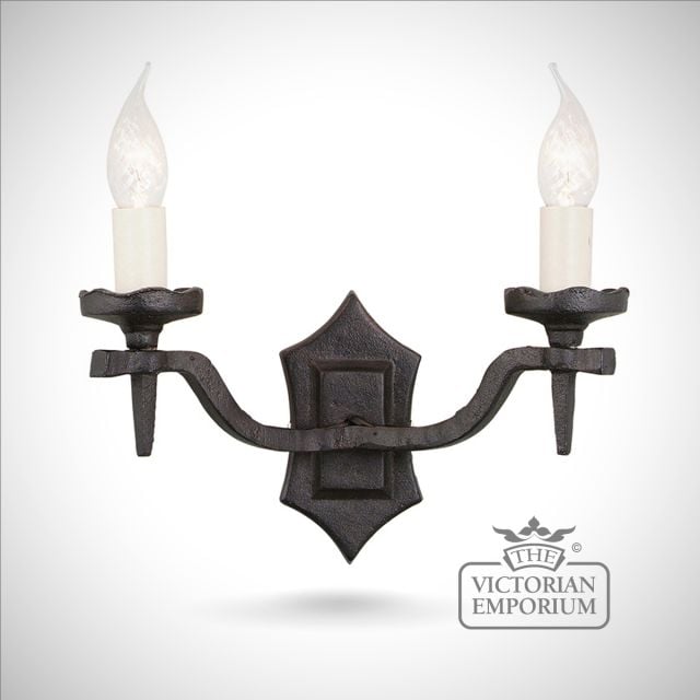 Rectory double wall sconce with scallopped fitting