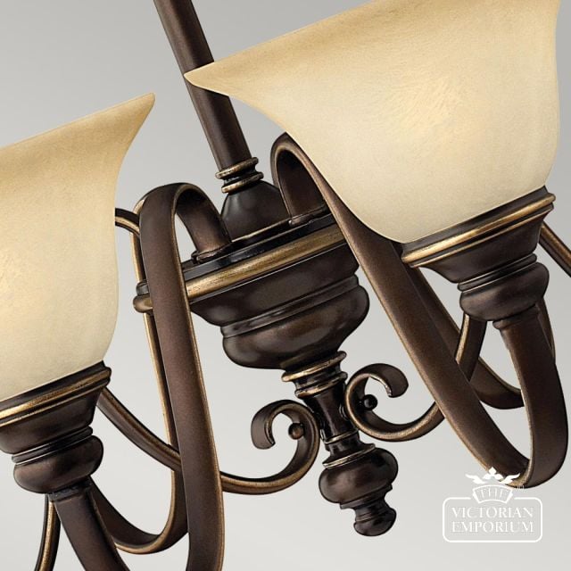 Olde Bronze 6 Uplight Pendant Ceiling Light Hk Cello6 Detail2
