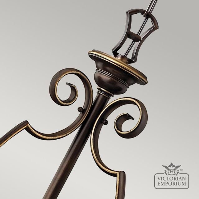 Olde Bronze 6 Uplight Pendant Ceiling Light Hk Cello6 Detail4