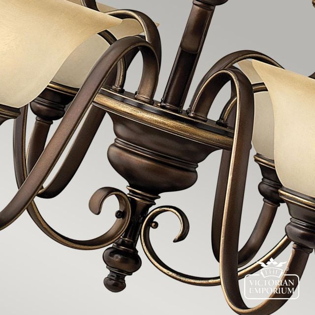 Olde Bronze 9 Uplight Chandelier Hk Cello9 Detail3