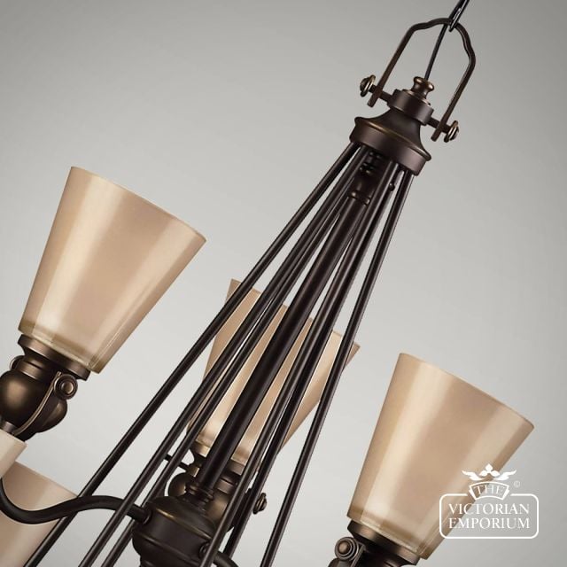 Hk Mayflower9  Olde Bronze 9 Light Chandelier Detail2