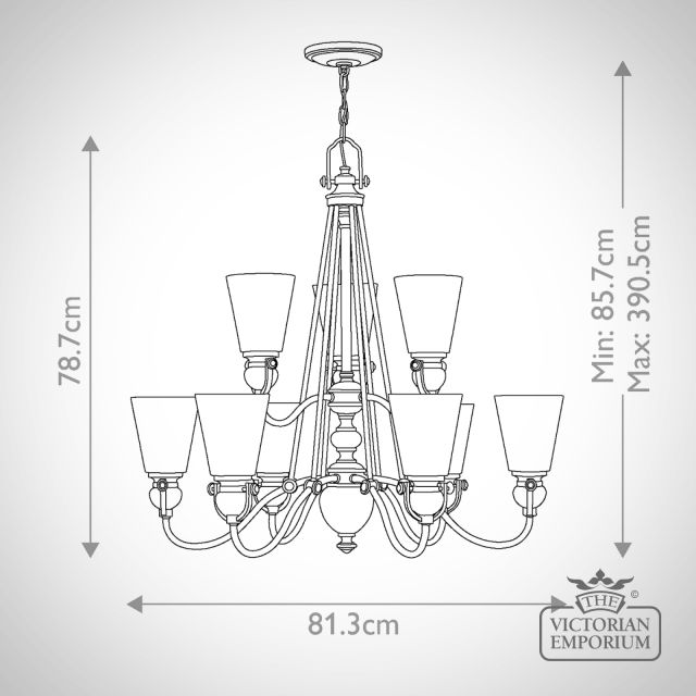 Hk Mayflower9  Olde Bronze 9 Light Chandelier Size 1