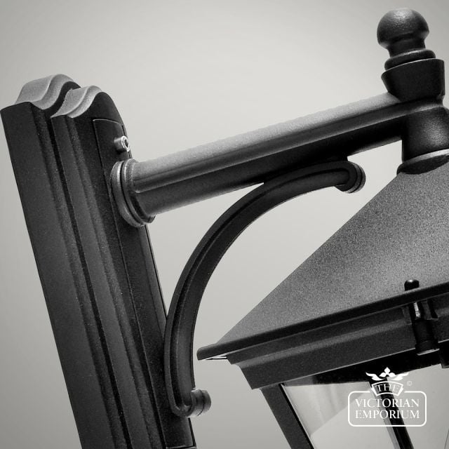 T2 Black  Turin 1 Light Down Wall Lantern Black Detail1